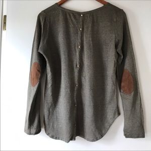 Massimo Dutti Green top with elbow patches